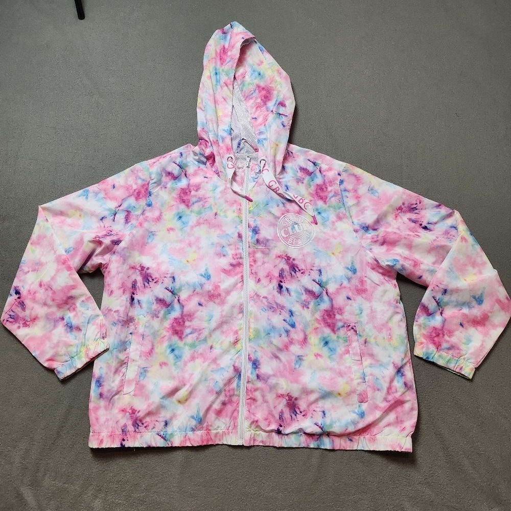 Grand Beach Club Womens Tye Dye Windbreaker Jacket Sz XXL 2X